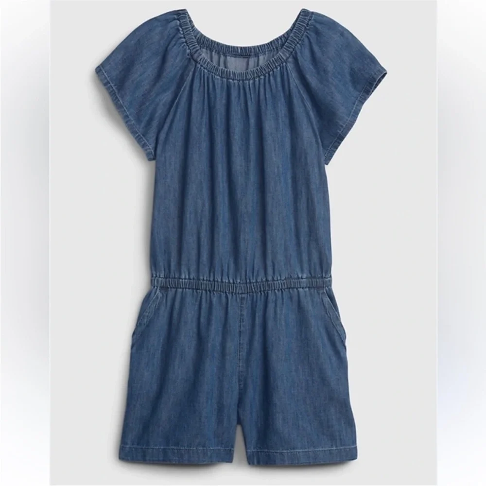 Gap Kids Girl’s Romper XXL (16) Blue Denim Chambray - Picture 1 of 9